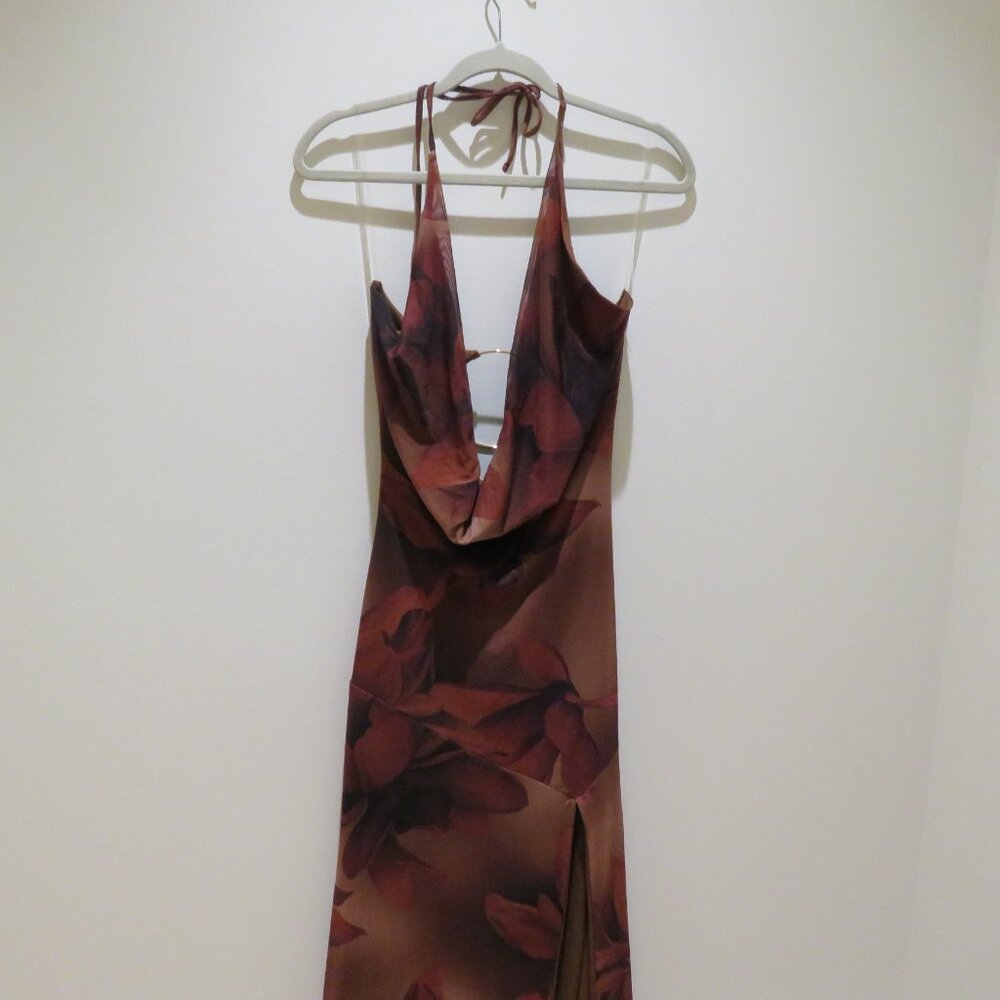 WINDSOR Drama Meets Paradise Floral Maxi Dress in Brown Y2K Whimsigoth Friends - Picture 3 of 14